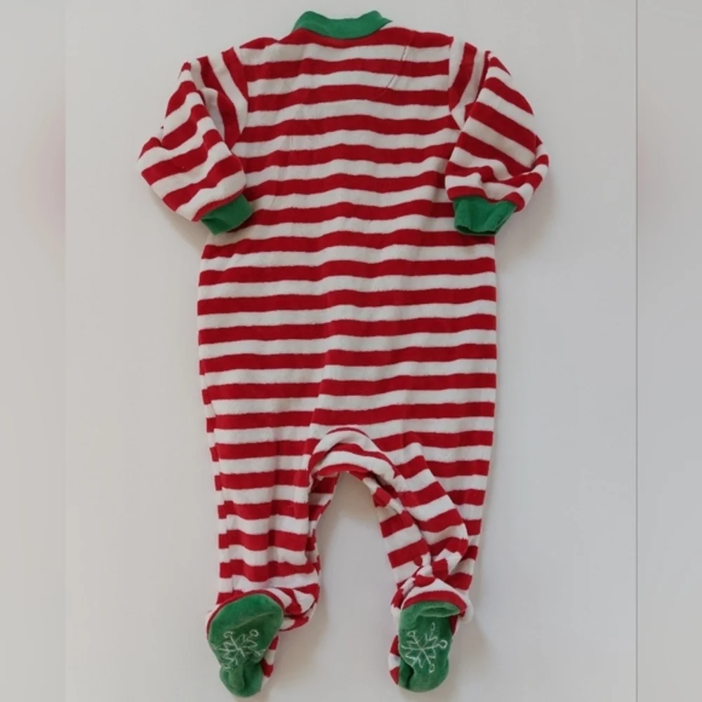 Peppermint Stripe Snowman Christmas Sleeper Size 6 Months Carter's Footie‎ Pjs
